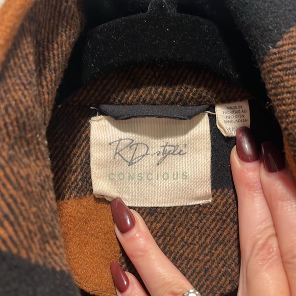 RD STYLE conscious Eldridge Plaid Check Shirt Jacket Shacket Size XS oversized - Picture 6 of 13